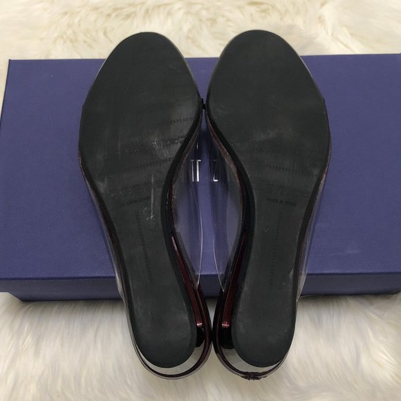 Stuart Weitzman Peep Toe Bow Wedge Heels - Size 36 - Picture 5 of 9